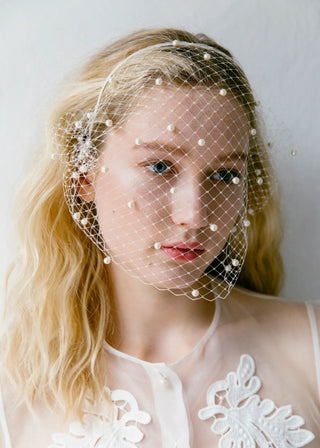Voilette Headband with Pearls